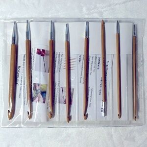 6-Inch Interchangeable Crochet Hooks Set, Bamboo Tunisian Crochet Hooks Set